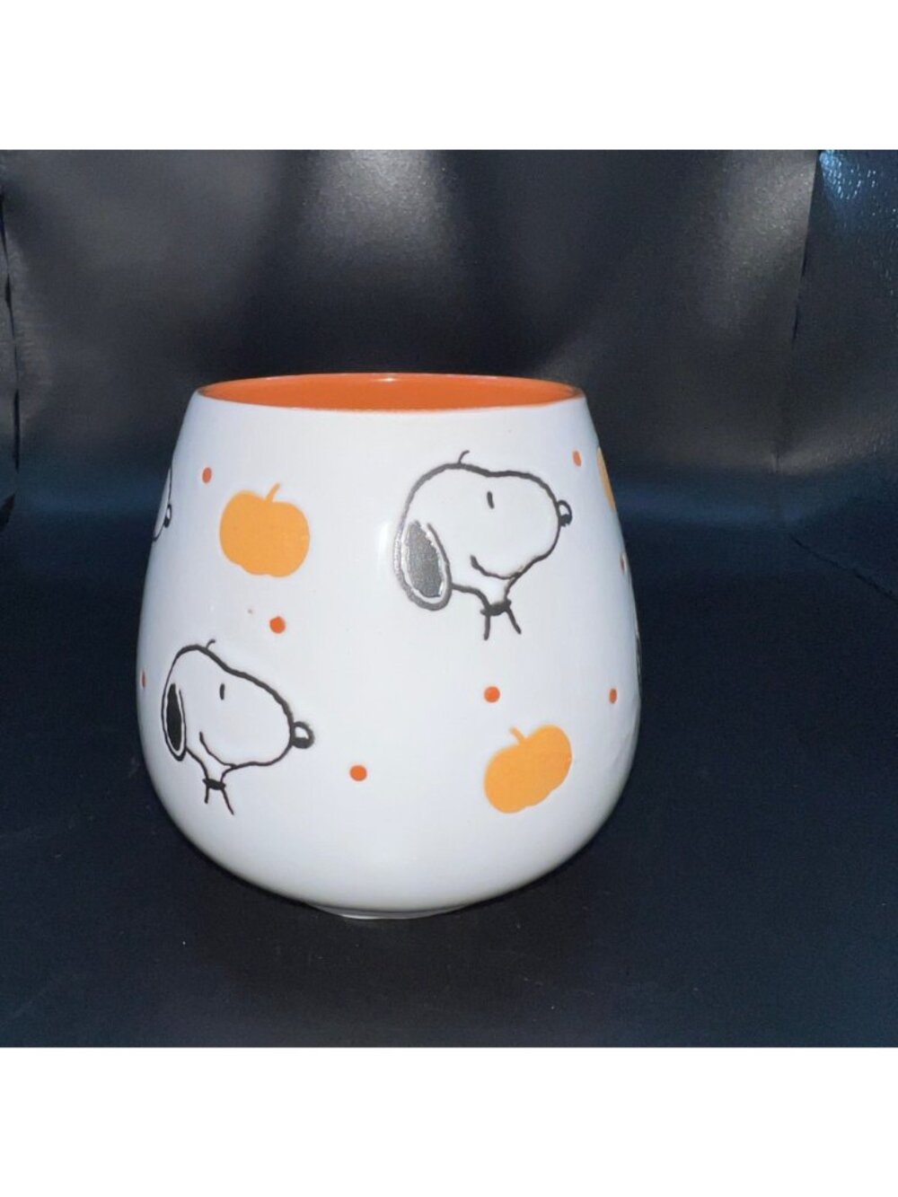 Peanuts Snoopy Halloween Ceramic Mug 2023 Edition Orange Interior Pumpkin Design - Picture 2 of 7